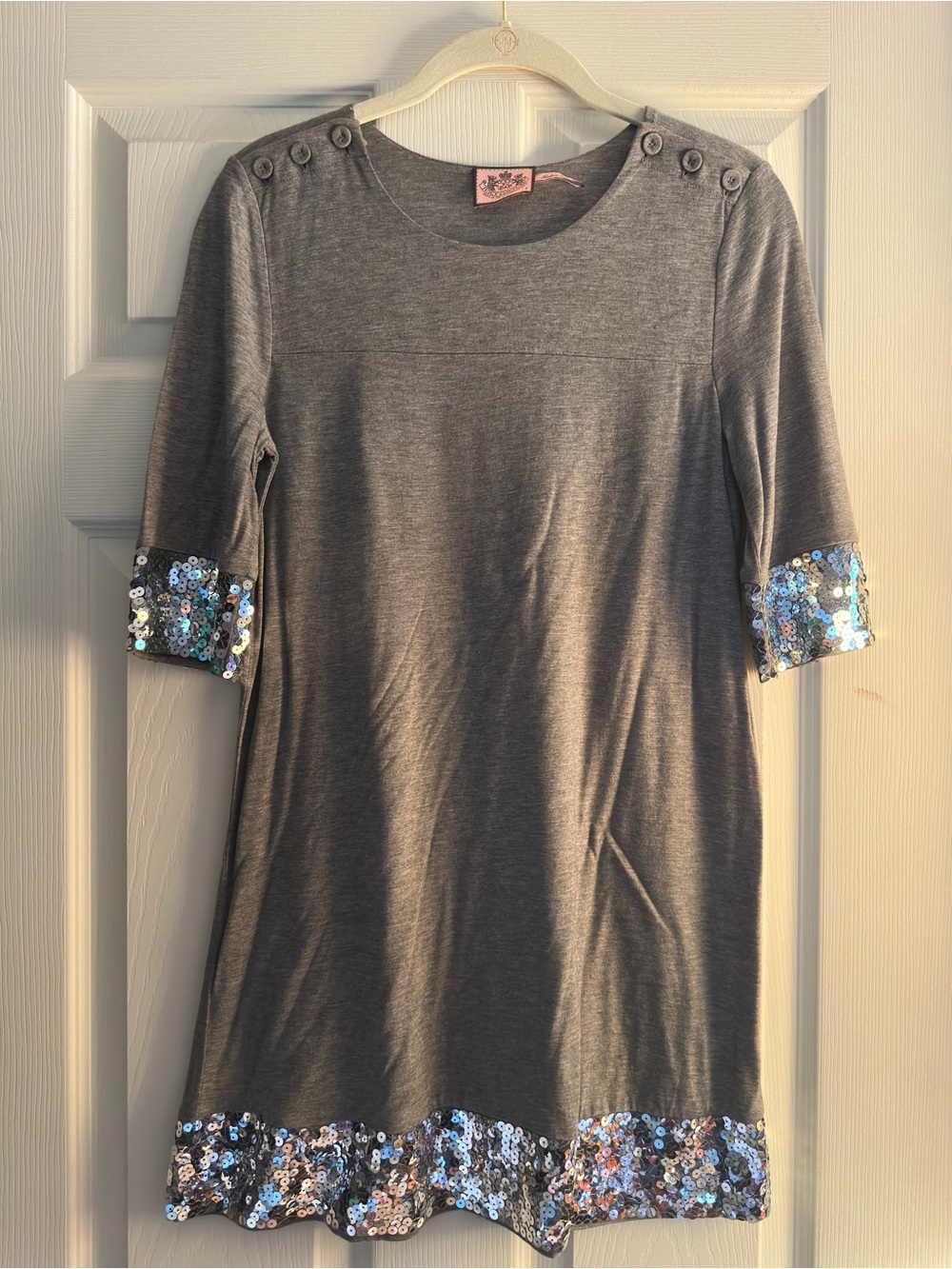 Juicy Couture Gray Top with Pink Logo Patch